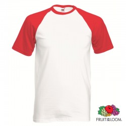 T-SHIRT BASEBALL M/C BIANCO ROSSO