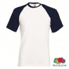 T-SHIRT BASEBALL M/C BIANCO BLU