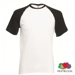 T-SHIRT BASEBALL M/C BIANCO NERO