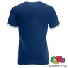 T-SHIRT RINGER PROFILO BIANCO - BLU NAVY