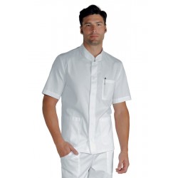 CASACCA CORFÙ manica corta SUPER STRETCH BIANCO 97% COTTON  3% SPANDEX ISACCO 055078M