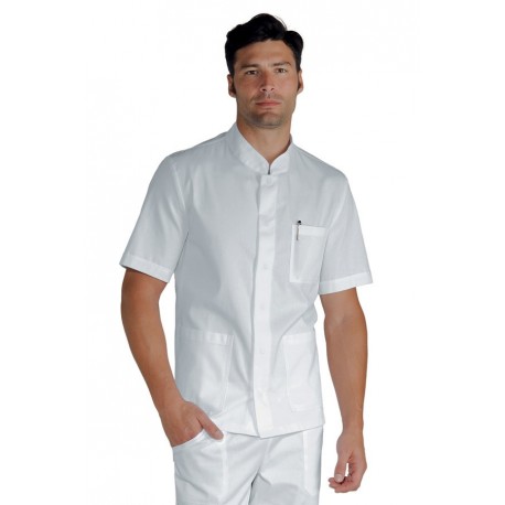 CASACCA CORFÙ manica corta SUPER STRETCH BIANCO 97% COTTON  3% SPANDEX ISACCO 055078M