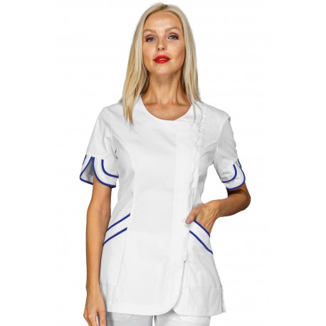 Tunic Babilonia White + Electric blue 65% Polyester - 35% Cotton ISACCO 005506