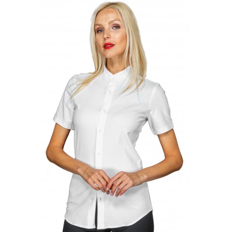 Camicia Portorico Unisex manica corta Bianco 97% Cotone Jersey - 3% Spandex ISACCO 062700M