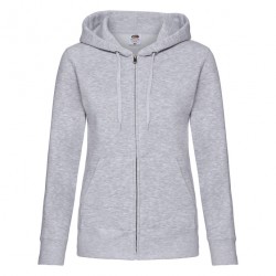 Felpa Cappuccio Zip Donna Grigio Melange