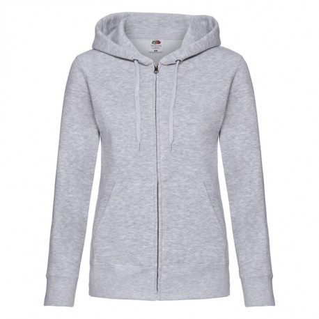 Felpa Cappuccio Zip Donna Grigio Melange