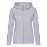 Felpa Cappuccio Zip Donna Grigio Melange