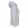 Felpa Cappuccio Zip Donna Grigio Melange