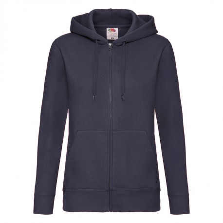 Felpa Cappuccio Zip Donna Blu Notte