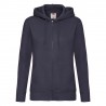 Felpa Cappuccio Zip Donna Blu Notte