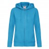 Felpa Cappuccio Zip Donna Azzurro