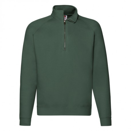 Felpa Collo Zip Verde Bottiglia