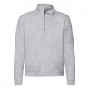 Felpa Collo Zip Grigio Melange