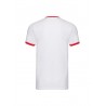 T-shirt ringer bianco con profili rossi