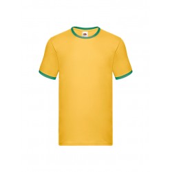 T-SHIRT RINGER PROFILO VERDE MELA - GIALLO