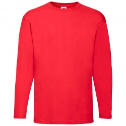 T-shirt Valueweight Rosso Uomo Manica Lunga