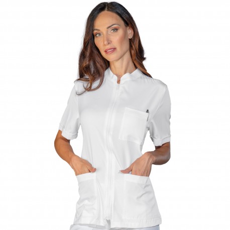 Casacca Samarcanda Manica Corta Tecnostretch Bianco 96% Poliestere 4% Spandex ISACCO 036210M