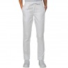 Pantalone Slim Zip Unisex Bianco 100 % Cotone ISACCO 043600