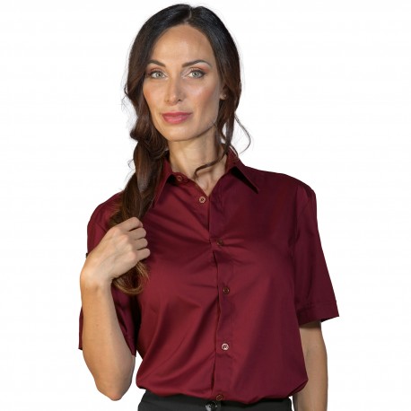 Camicia Nevada Unisex Manica Corta Bordeaux 65% Poliestere 35% Cotone ISACCO 061503M