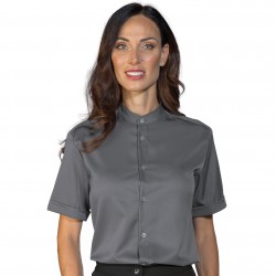 Camicia Detroit Unisex Tecnostretch Grigio Manica Corta 96% Poliestere 4% Spandex ISACCO 061712M