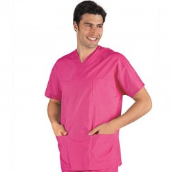 CASACCA COLLO A V POL/COT FUXIA